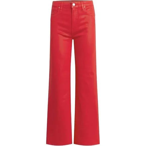 Womens Wide Leg Jeans High-Rise Cotton Modal Stretch Zipper Closure